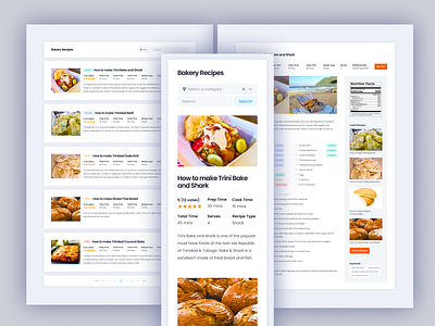 Blog Design bakery blog cake clean detail food mobile responsive single ui ultra ux white