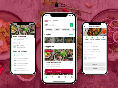 Food Delivery App - TiffinFinds design food delivery local food minimal mobile app tiffin ui ux