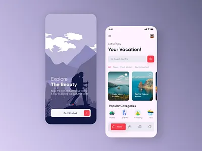 Travel App Ui Design android app app design app ui booking app illustration ios ios app minimal tour tourism travel travelagency trip ui uidesign vacation