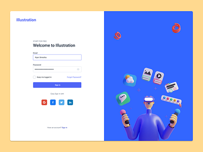 Sign in :) concept design illustration illustrator ui uiux