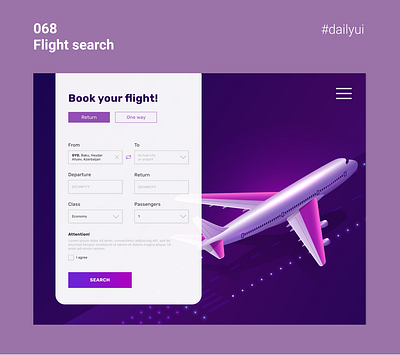 #068 Flight search dailyui dailyui 068 dailyuichallenge flight search