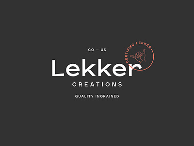 Lekker Creations Logotype badge brand identity branding design lekker logo logotype typography vector