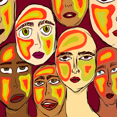 Faces design illustration