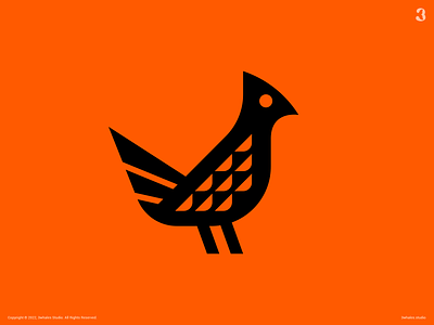 Grouse Mark 3whales bird design feather fly grouse logo logodesign minimalist
