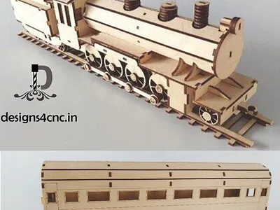 laser cutting locomotive train engine 3d artcam cnc design door illustration laser stl