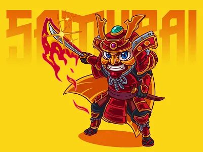 Samurai Character Illustration cartoon cartoon art cartoon illustration character design character illustration characterdesign chibi digitalart fanart illustration illustrator illustrator art samurai illustration