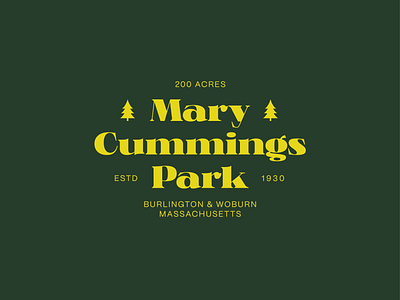 Mary Cummings Park Badge branding logo massachusetts national outdoors park public typography