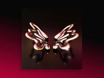 Butterfly energy forever 3d 3d art blender blender material blender3d buttefly chrome design gradient graphic design