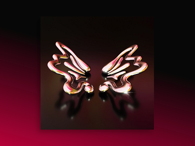 Butterfly energy forever 3d 3d art blender blender material blender3d buttefly chrome design gradient graphic design