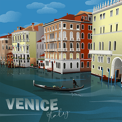 Venice graphic design illustration vector