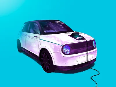 Car drawing blue car color creative studio design eletric graphic hybrid illustration pro create