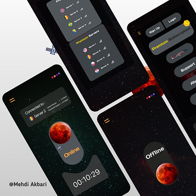 Mars VPN app design mobile ui