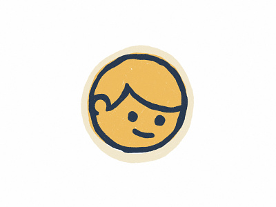 3244 - No more ideas Boy branding face grain handmade illustration ipad pro logo procreate smile sticker vintage