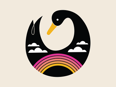 Black Duck design duck graphic design icon illustration rainbow vector