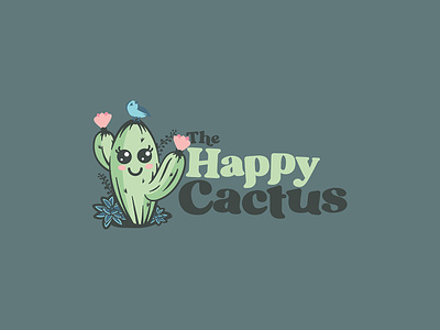 The Happy Cactus brand branding cactus desert design graphic design happy illustration indiana logo plant plants store succulent