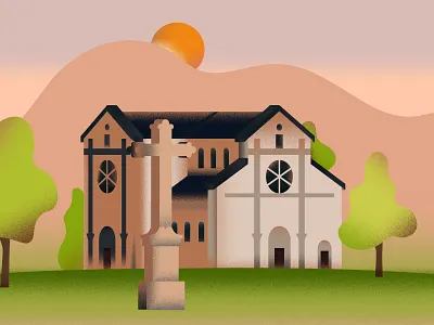 Bélapátfalva Apátság - Clueloop adobe design flat graphic design hungary illu illustration illustrator minimal nature sightseeing temple vector