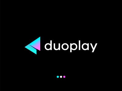 duoplay- media logo design - branding blue logo brand logo branding colorful logo duo film logo logo design logodesign logos media logo media player minimalist modern logo modern media logo multi media play logo player