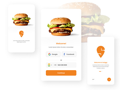Swiggy Login android app colours design login signup swiggy ui ux