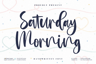 Saturday Morning - Beautiful Handwritten Font 3d animation app branding design graphic design icon illustration logo motion graphics typography ui ux vector