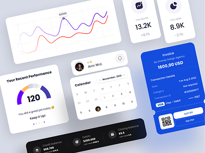 Financial - Components calendar chart component dashboard dashboard component factor finance financial insight invoice web web component