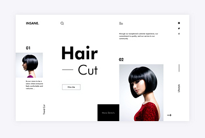 Haircut Landing Page ui behance branding design dribble flat design graphic design haircut website landing pge mockup modern ui motion graphics ui user experience user interface ux