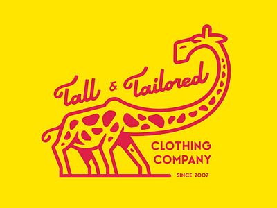 Tall & Tailored branding design doodle drawing giraffe illustration lettering logo typography ui vector