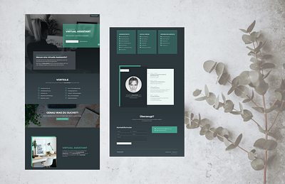 Virtual Assistant Landing Page - Dark Theme by incachain branding clean design landingpage minimalism responsive responsive design ui webdesign wordpress
