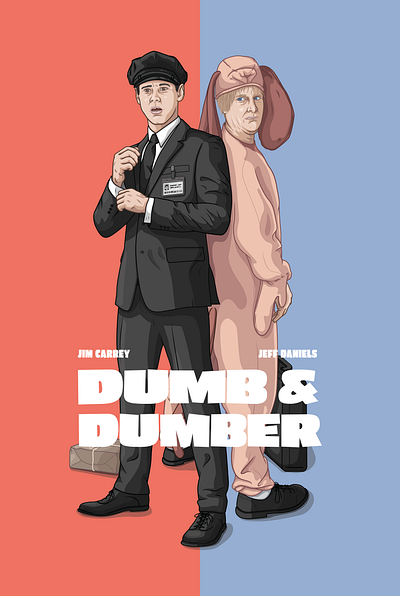 Dumb and Dumber poster for Bigger Picture Show 2022 bigger picture show dumb and dumber illustration jeff daniels jim carrey portrait