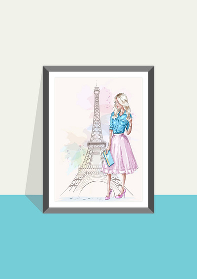 Parisienne woman design flatdesign flatposter illustration posterprints vector