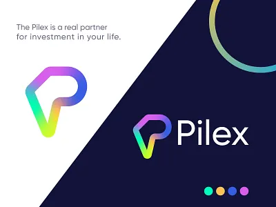 Modern letter logo for "Pilex" brand abstract logo app icon brand development brand identity branding capital colorful logo creative logo design ecommerce flow logo identity investment letter line logo logos mark monogram symbol
