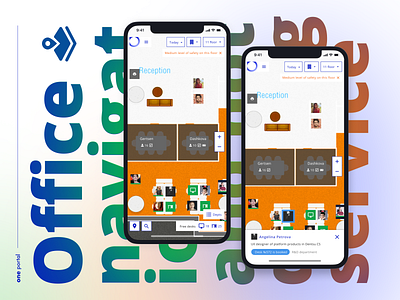 Office navigation and desk booking service mobile brutal corporate portal corporate website dentsu employee experience flat gradient hr tech intranet iphone mesh gradient minimal mobile product design real project russia typography ui uxui web