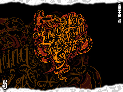 Loving You Is A Losing Game design illustration lettering lettering art tattoo lettering