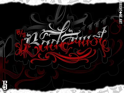 BadTrust Lettering letter art lettering script tattoo tattoo lettering