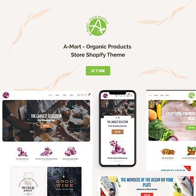 A-Mart - Organic Products Store Shopify Theme wine store