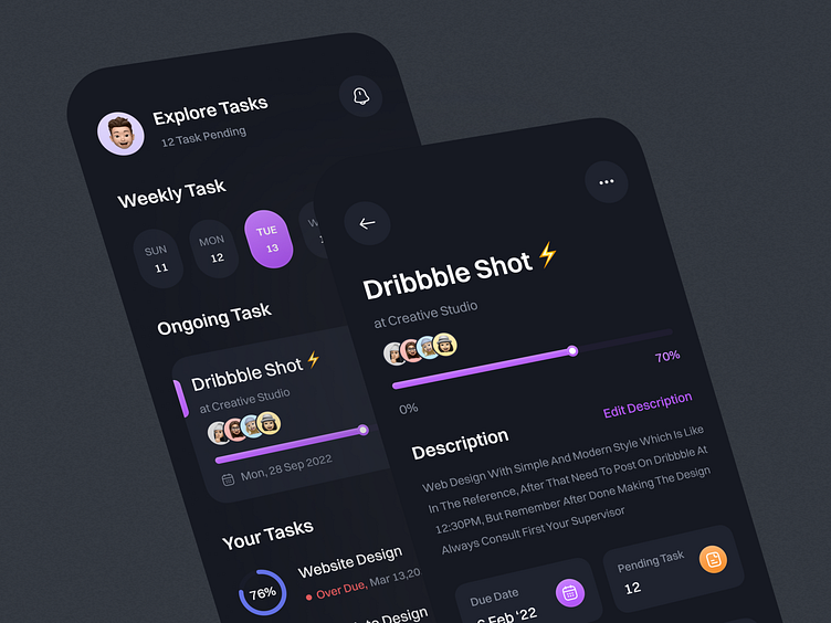 Task Management App by HR Rumen on Dribbble