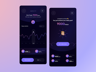 Step Tracker branding concept design designer gradiant health illustration logo purple tracker typography ui ux vector