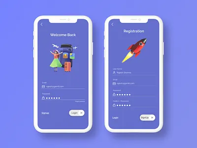 Travel App Sign Up Screens dailyui