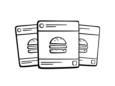 Burger screens 2d american badge black branding burger cheesburger design food icon icon set illustration interface mark medal screen symbol tasty ui ux web