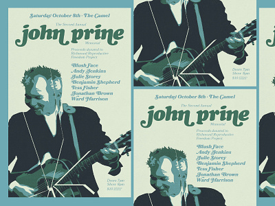 Poster Design: Second Annual John Prine Memorial design gig poster graphic design illustration music richmond rva typography