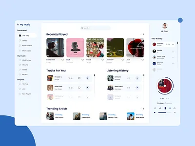 Muisc App Dashboard actors app buy dashboard icone logo music play ui ui designe