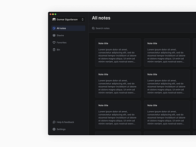 Notes app apple application dark mode darkmode dashboard design minimal note notes notes app product design product designer ui ui design uiux ux writing