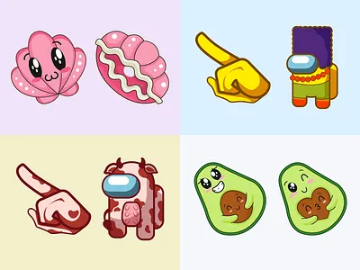 Cute Cursors (Kawaii / Among Us) among us cow cursor cute cursors illustration kawaii marge simpson seashell the simpsons
