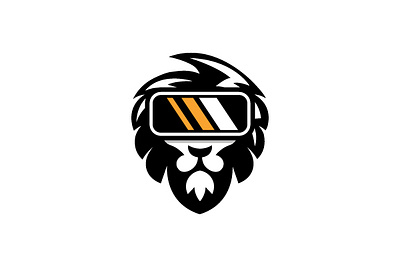 VR Virtual Reality Lion Logo 3d animal branding design flat gaming illustration illustrator lion lion logo logo typography ui ux vector virtual reality vr