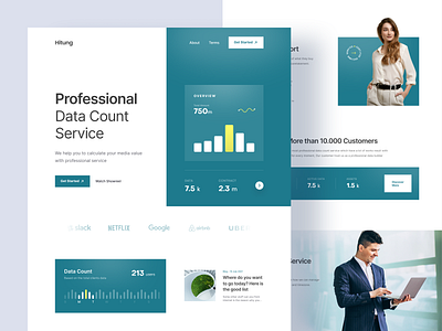 Data Management Service Landing Page chart clean data graphic green landing landing page landingpage ui ui design uiux ux webdesign website website design