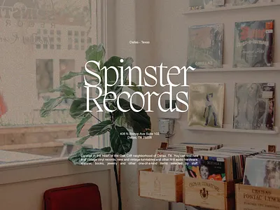 Spinster Records branding dallas lockup logo music records spinster texas typography vintage