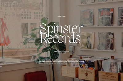 Spinster Records branding dallas lockup logo music records spinster texas typography vintage
