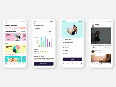 Mental fitness app app design design fitness mind app mentally app mentally fitness app mind app mobile app mobile app design relief app ui ui design ui screens visual design yoga app