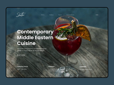 Shelter Restaurant animatio background slider cuisine design figma figmotion food motion restaurant transition ui web design