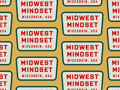 Midwest Mindset apparel badge design embroidery hat patch retro type typography vector