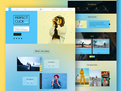 PHOTOGRAPHY LANDING PAGE DESIGN branding clean concept content design interface landing page logo modern single page typhography ui ux web